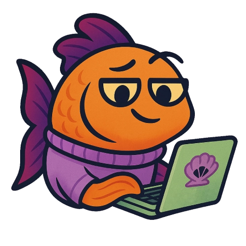 Rybka Vibepick Przed Laptopem